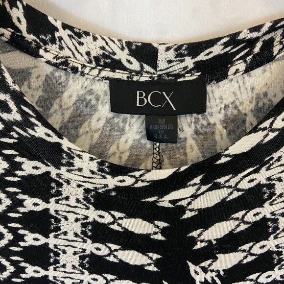 BCX Women's Dress Size Medium A Line Sleeveless Knee Length Black & White Casual - Picture 7 of 8